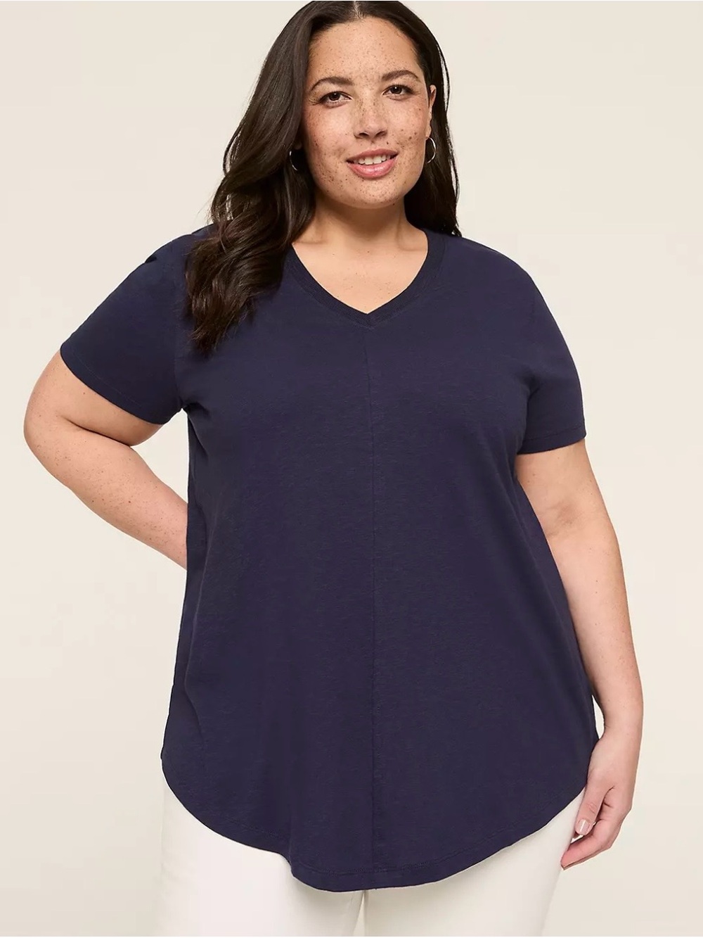 *NEW* Sz 14/16 Lane Bryant Short-Sleeve V-Neck Seamed Tee
